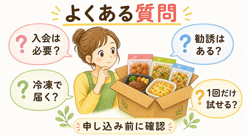 コープデリお試しセットのよくある質問をまとめた図解