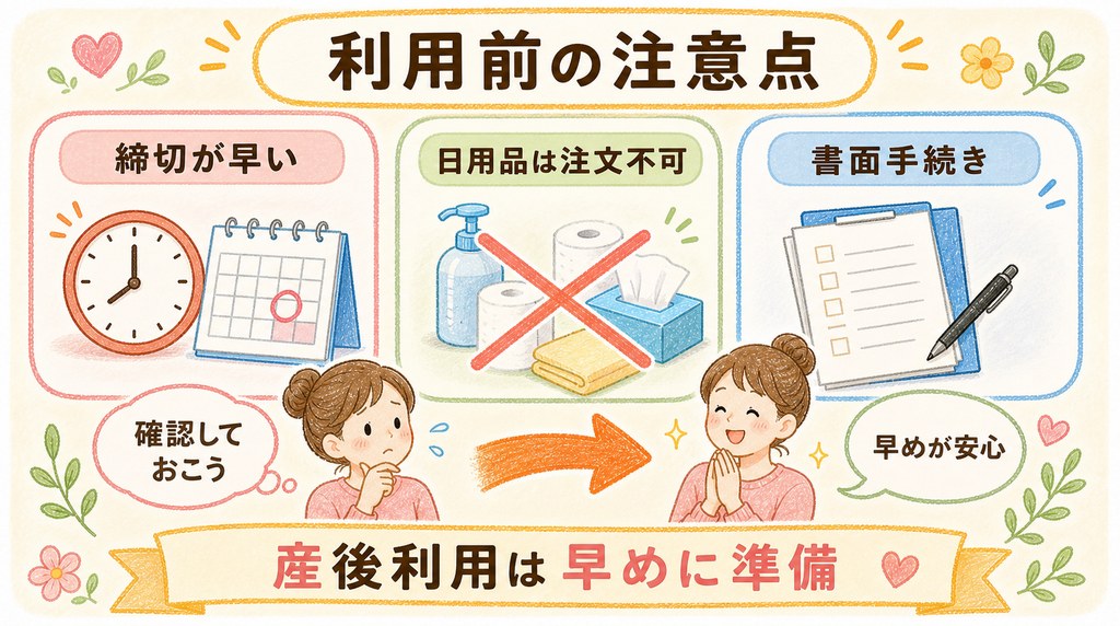 デイリーコープ利用前の注意点をまとめた図解