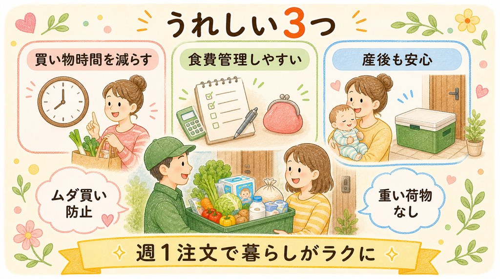 ウイークリーコープのメリットを3つにまとめた図解