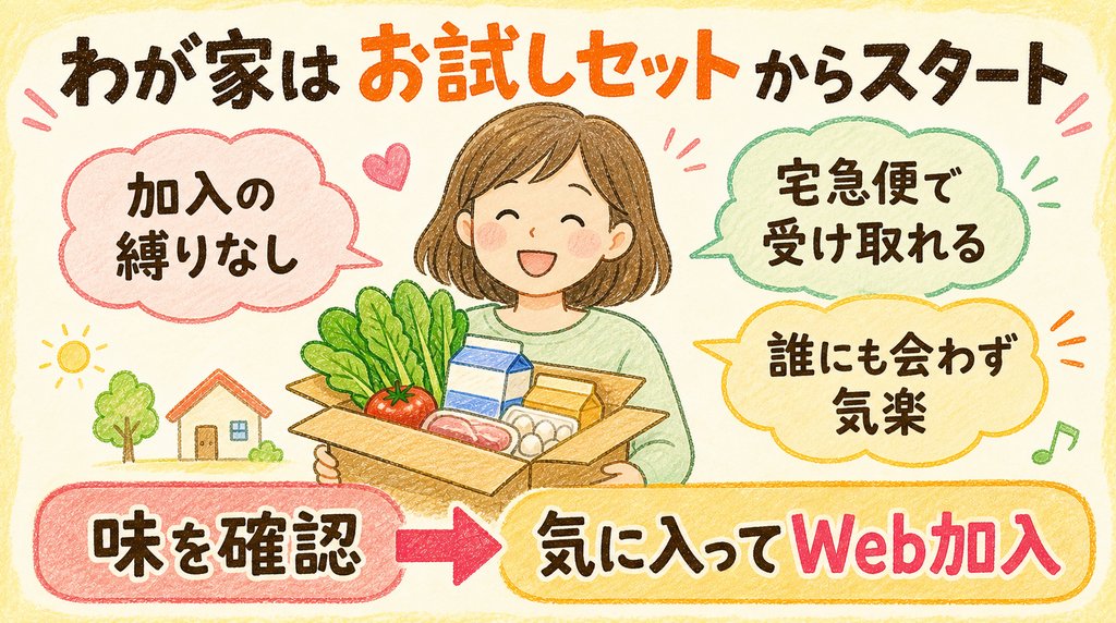 わが家がお試しセットからパルシステムを始めた理由を示す図解