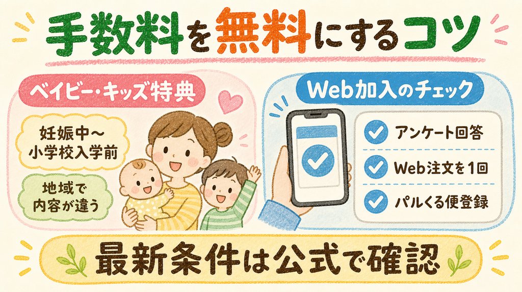 パルシステムの手数料を無料にするコツをまとめた図解